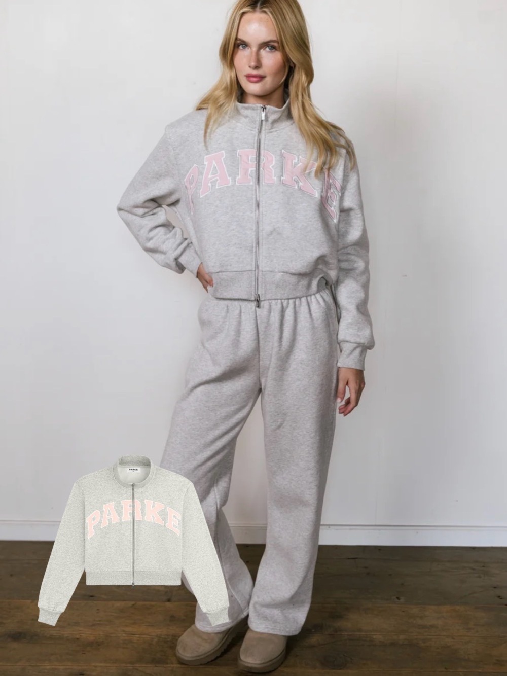 Parke Varsity Zip Up S/M Fawn